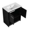 Modern Freestanding 30" Bathroom Vanity With Ceramic Sink, Soft Closing Doors Cabinet - Dark Oak - Image 18