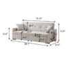 3 In 1 Convertible Sleeper Sofa Bed, Modern Fabric Loveseat Futon Sofa Couch Pullout Bed, Small Love Seat Lounge Sofa Reclining Backrest, Pillows, Pockets, Home Furniture For Living Room - Beige - Image 3
