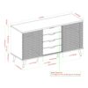 Contemporary Sliding Slat Door Sideboard - Ebony / Dark Walnut - Image 2