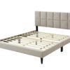Full Sized Squares Bed With USB - Light Gray - Image 2
