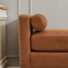 Elegant Upholstered Bench, Daybed, Ottoman With Wood Legs & 2 Bolster Pillows - Brown - Image 10