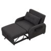 3 In 1 Pull Out Sofa Sleeper With Wing Table And USB Charge - Black - Image 17