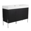 Freestanding Bathroom Vanity With Resin Sink And Storage Cabinet - Dark Oak - Image 10
