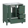 Bathroom Vanity, Modern Bathroom Cabinet With Sink Combo Set, Bathroom Storage Cabinet With A Soft Closing Door And 3 Drawers, Solid Wood Frame - Green - Image 11