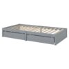 Twin Size Daybed With Fence Guardrails And 2 Drawers, Split Into Independent Floor Bed & Daybed - Gray - Image 5