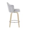 Ahoy - Mid-Century Modern Fixed Height Counter Stool With Natural Legs / Round Chrome Footrest (Set of 2) - Light Gray - Image 3