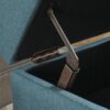 Tufted Waffle Stitch Upholstered Storage Ottoman With Wood Legs - Teal - Image 10