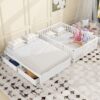 Full Size Daybed With Fence Guardrails And 2 Drawers, Convertible Floor Bed & Daybed - White - Image 19