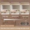 Aluminium Medicine Cabinet Mirror, With 3 Colors LED Light And Defogging Function - Khaki - Image 11
