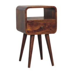 Mini Curve Open Bedside Table - Chestnut