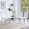 (Set of 4) Backrest Chairs With Silver Metal Legs The Perfect Combination, Suitable For Minimalist And Modern Home Styles - White / Silver - Image 2