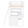 Twin Size Loft Bed With Ladder, Shelves, And Desk - White - Image 4