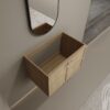 Modern 30" Wall Mounted Bathroom Vanity With Soft Closing Doors, Excluding Sink - Oak - Image 8