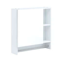 Wall Mounted Bathroom Storage Cabinet With Mirror Door, Medicine Cabinet, Over The Toilet Storage Cabinet With Shelves And Towel Rack - White