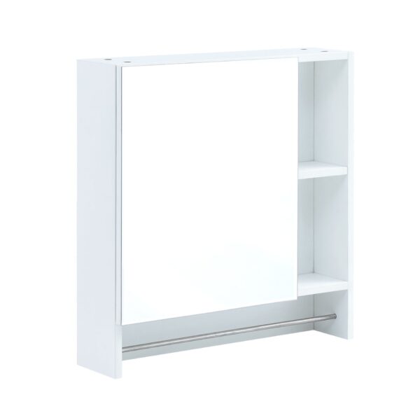 Wall Mounted Bathroom Storage Cabinet With Mirror Door, Medicine Cabinet, Over The Toilet Storage Cabinet With Shelves And Towel Rack - White