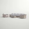 6 Person All Weather Sectional Seating Group With Cushions - Gray Mix - Image 2