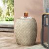 Outdoor Lightweight Concrete Side Table - Antique Yellow - Image 4