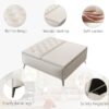 Modern Wood And Fabric Square Storage Ottoman Coffee Table With Lift - Top Design - Upholstered Bench For Living Room Organization - Beige - Image 8