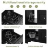 Bathroom Vanity Cabinet With Ceramic Basin, 3 Drawers And Adjustable Shelves - Black - Image 8