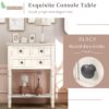 Narrow Console Table, Slim Sofa Table With Three Storage Drawers And Bottom Shelf - Ivory White - Image 5