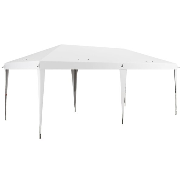 Outsunny - 10' x 19.2' Pop Up Canopy Tent, Heavy Duty Tent For Parties, Outdoor Instant Gazebo Sun Shade Shelter With Carry Bag For Catering, Events, Wedding, Backyard Bbq - White