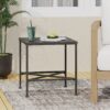 Outdoor Square Side Table With X Shaped Iron Frame - Black - Image 4