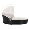 Outdoor Rattan Daybed Sunbed With Retractable Canopy Wicker Furniture, Round Outdoor Sectional Sofa Set - Black Wicker Furniture Clamshell Seating With Washable Cushions, Backyard, Porch - Beige - Image 10