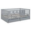 Full Size Daybed With Fence Guardrails And 2 Drawers - Gray - Image 10