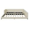 Queen & Twin Long Size Upholstered Platform Bed, Mother & Child Bed - Beige - Image 9