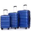3 Piece Luggage Sets Pc Lightweight & Durable Expandable Suitcase With Two Hooks, Spinner Wheels, Tsa Lock, (21/25/29) - Dark Blue - Image 4
