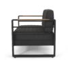 Loveseat With Slat Paneling And Aluminum Frame - Black - Image 6