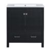 Bathroom Vanity With Single Sink, Combo Cabinet Undermount Sink, Bathroom Storage Cabinet With 2 Doors And A Drawer, Soft Closing, Multifunctional Storage, Solid Wood Frame - Black - Image 11