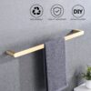 4 Pieces Bathroom Hardware Set Single Towel Bar, Towel Holder, Toilet Paper Holder, Stainless Steel - Brushed Gold - Image 2