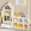 Versatile Kids Bookshelf With House-Shaped Design Multifunctional Storage, Durable - White - Image 14
