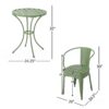 3 Piece Bistro Set With Table And 2 Chairs - Green - Image 3