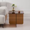 Tempered Brown Glass Sidetable, Small Tea Table Night Stand Tempered Glass Sofa Table - Brown - Image 5