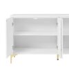 Creative Carved 4 Door Sideboard With Handleless Press To Open Design - White - Image 11