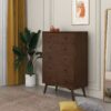 Caroline - Mid-Century Modern Dresser 5 Drawer - Dark Brown - Image 4