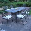 Rectangular 6 Person 84.25" Long Dining Set With Cushions - Dark Gray / White - Image 10