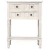 Narrow Console Table, Slim Sofa Table With Three Storage Drawers And Bottom Shelf - Ivory White - Image 9