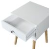 Modern Side Table With 2 Drawer, Mid-Century Storage Cabinet For Bedroom - White - Image 7