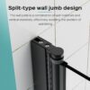 Frameless Shower Doors For Bathtub, 1 / 4" SGCC Tempered Glass - Matte Black - Image 4