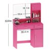 Vanity Desk With Mirror And LED Light Strip, Dressing Table With Large Drawer, 3 Level Storage Dresser & 3 Lighting Modes Adjustable Brightness, Suitable For Bedroom - Rose Pink - Image 7