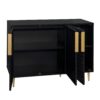 3 Door Storage Cabinet, Buffet Sideboard With Adjustable Shelves, Honeycomb Seamless Hexagons Pattern Metal Door For Living Room, Dining Room, Kitchen, Entrance - Black - Image 13