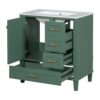 Bathroom Vanity, Modern Bathroom Cabinet With Sink Combo Set, Bathroom Storage Cabinet With A Soft Closing Door And 3 Drawers, Solid Wood Frame - Green - Image 10