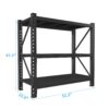 3 Tier Industrial Shelving Rack, Heavy Duty Steel Shelving Unit Adjustable - Black - Image 3
