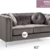 Contemporary Loveseat - Dark Gray - Image 5