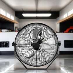 High Velocity 3 Speed Air Circulator Metal Wall Mount Fan - Black
