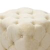 Modern Velvet Upholstered Ottoman, Exquisite Small End Table, Soft Foot Stool, Dressing Makeup Chair, Comfortable Seat For Living Room, Bedroom, Entrance - Beige - Image 14