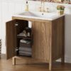 Bathroom Vanity With Single Sink, Combination Under Counter Sink, Bathroom Storage Cabinet With Soft Closing Door, Multi-Function Storage, Solid Wood Frame - Light Brown - Image 19